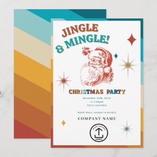 Convites Festa de Natal de Negócios Retro Vintage Santa