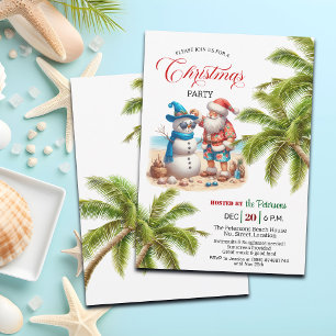 Convites Festa de Natal de Papai Noel e Boneco de Neve na P