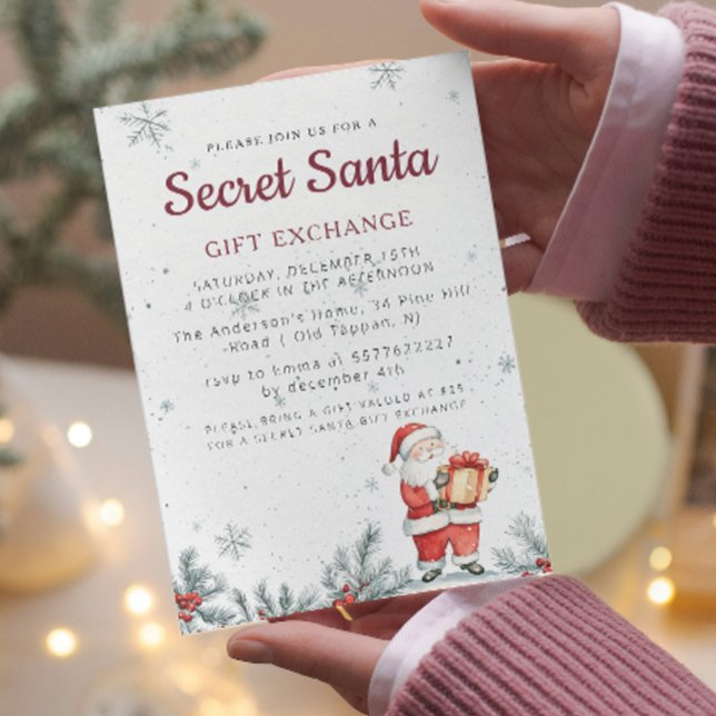 Convites Festa de Natal de Papais noeis Secretos Clássicos (Criador carregado)