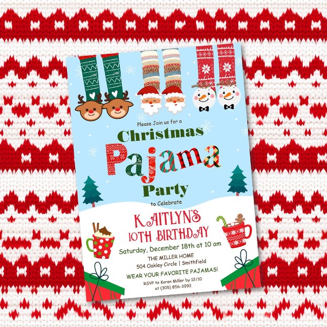 Convites Festa de Natal de Pijama (Criador carregado)