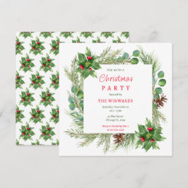 Convites Festa de Natal de Pine Branch e Berries
