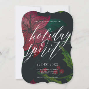 Convites Festa de Natal de Poinsettia Spirit