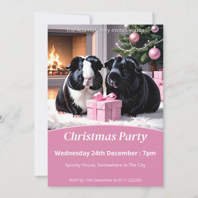 Convites Festa de Natal de Porcos e Presentes da Guiné (Frente)