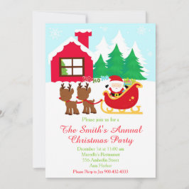 Convites Festa de Natal de Reindeer e papais noeis