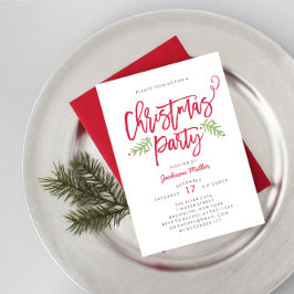 Convites Festa de Natal de Script de Pincel Moderno