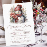 Convites Festa de Natal de Snowman Floral Elegante<br><div class="desc">Este elegante convite de festas de Natal apresenta uma elegante coloração d'água Poinsettia, um boneco de neve floral. Apresenta o Natal em uma fonte de script elegante vermelho em um fundo branco. Perfeito para celebrar os feriados no estilo, este convite certamente impressionará seus convidados. O convite pode ser personalizado para...</div>