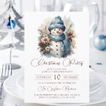 Convites Festa de Natal de Snowman Floral Elegante<br><div class="desc">Este elegante convite de festas de Natal apresenta um elegante boneco de neve floral de rosa de aquarela. Apresenta o Natal em uma fonte de script elegante vermelho em um fundo branco. Perfeito para celebrar os feriados no estilo, este convite certamente impressionará seus convidados. O convite pode ser personalizado para...</div>