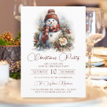 Convites Festa de Natal de Snowman Floral Elegante<br><div class="desc">Este elegante convite de festas de Natal apresenta um elegante boneco de neve floral rosa de aquarela. Apresenta o Natal em uma fonte de script elegante vermelho em um fundo branco. Perfeito para celebrar os feriados no estilo, este convite certamente impressionará seus convidados. O convite pode ser personalizado para incluir...</div>