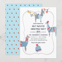 Festa de Natal de Suéter Feio com tema de Llama
