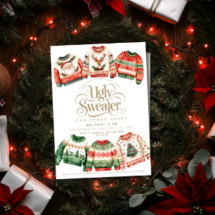 Convites Festa de Natal de Sweater Feia