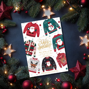 Convites Festa de Natal de Sweater Feia