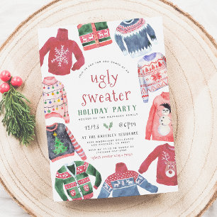Convites Festa de Natal de Sweater Feia