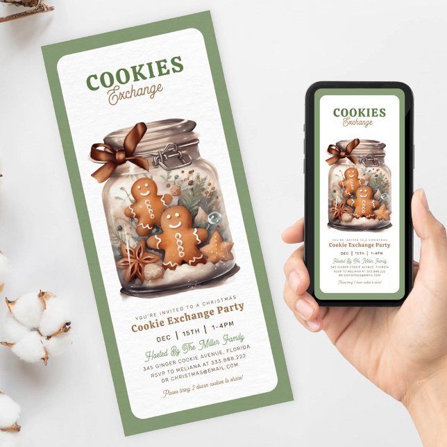 Convites Festa de Natal de troca de cookies (Criador carregado)
