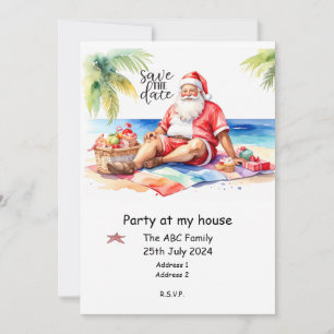 Convites Festa de Natal de Verão com Piquenique do Papai No
