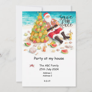 Convites Festa de Natal de Verão com Piquenique do Papai No