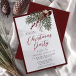 Convites Festa de Natal de Winter Berries, Script Moderno<br><div class="desc">Celebre a estação com um toque de charme de eterno através deste belo Convite de festas de Natal do Modern Script Winter Berries, realizado em forma de arte. Apresentando delicados pinheiros, bagas vibrantes e uma sugestão de festivo, a design combina sem esforço a beleza natural com a sofisticação moderna. A...</div>