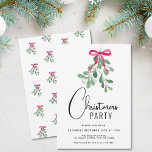 Convites Festa de Natal de Winter Berries, Script Moderno<br><div class="desc">Você está planejando uma festa de Natal? Convide a família e os amigos para a sua celebração festiva com este convite moderno e na moda...  que é decorado com uma concha de aquarela e uma fita vermelha. Facilmente personalizável. Original Watercolor © Michele Davies.</div>