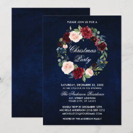 Convites Festa de Natal de Wreath Floral da Elegant Waterco