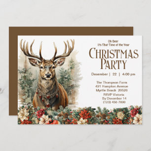 Convites Festa de Natal "Deer Rustic"