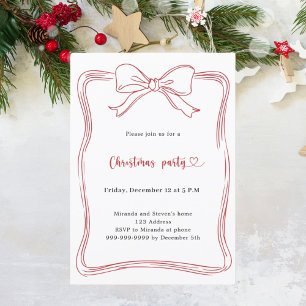 Convites Festa de Natal desenhada à mão pelo arco vermelho