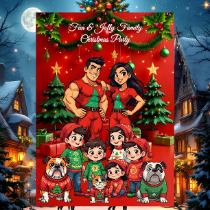 Convites Festa de Natal Divertida da Família Suéteres Feios