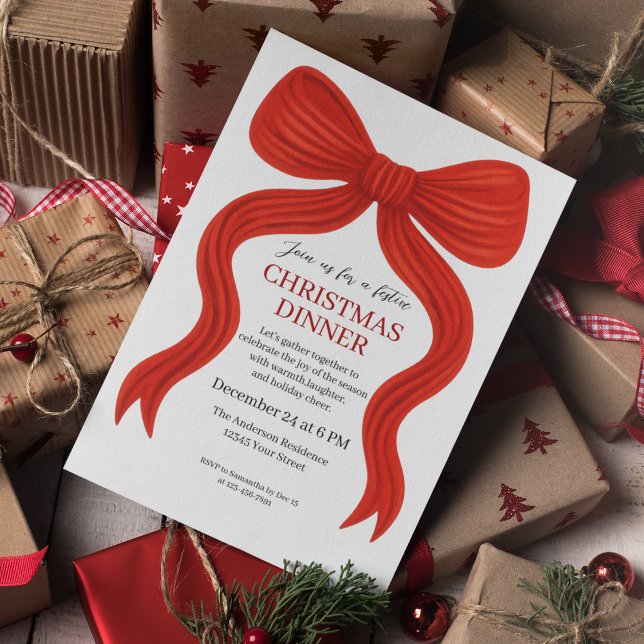 Convites Festa de Natal do Arco Vermelho Elegante - (Criador carregado)