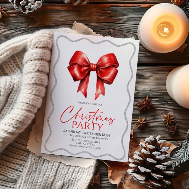 Convites Festa de Natal do Arco Vermelho Elegante (Criador carregado)