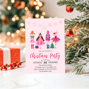 Convites  Festa de Natal do Ballet Elegante Pink Nutcracker