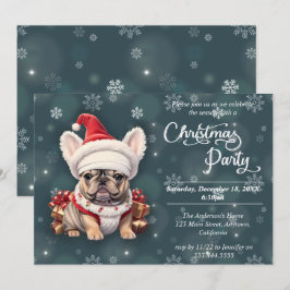 Convites Festa de Natal do Cão-Grande Francês Qanta Hat
