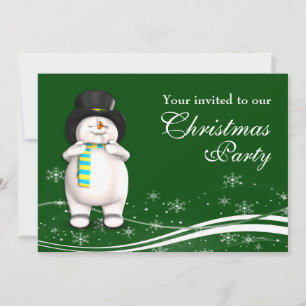 Convites Festa de Natal do Cartoon Snowman