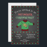 Convites Festa de Natal do Chalkboard Ugly Sweater<br><div class="desc">Convide amigos, família e convidados para a sua festa de Natal de suéter feia! Celebre bons momentos e faça memórias com o suéter de Natal mais feio que você pode encontrar! Personalizado com os detalhes do seu partido! Convidados podem se reunir e desfrutar de uma boa e velha festa de...</div>