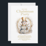 Convites Festa de Natal do Dourado Branca Snowman<br><div class="desc">Convite de festas de Natal com a pintura de um boneco de ouro e neve branco. Personalize com suas informações de partido. Entre em contato comigo para obter assistência com suas personalizações ou para solicitar outros produtos Zazzle correspondentes ou coordenadores para o seu partido.</div>