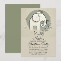 Festa de Natal do Elefante Branco Verde Bege Doura
