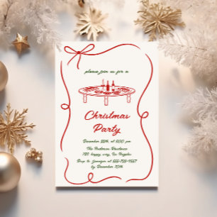 Convites Festa de Natal do Elegante Red & Green Script