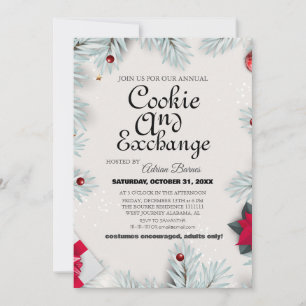 Convites Festa de Natal do Elegante Script Cookie Exchange