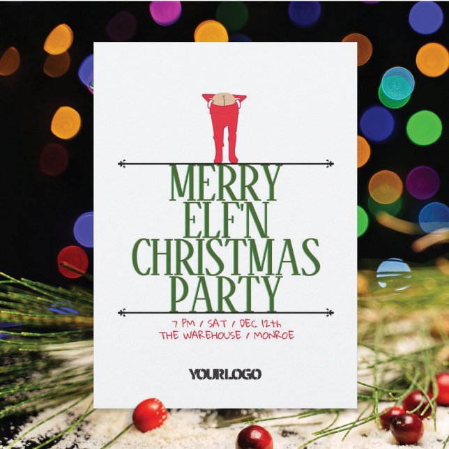 Convites Festa de Natal do Escritório Elf Shenanigans (Criador carregado)