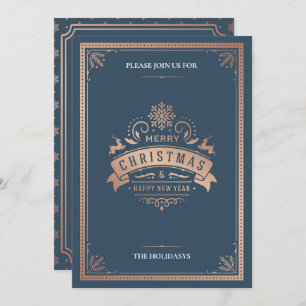 Convites Festa de Natal do Estilo Vintage Elegante
