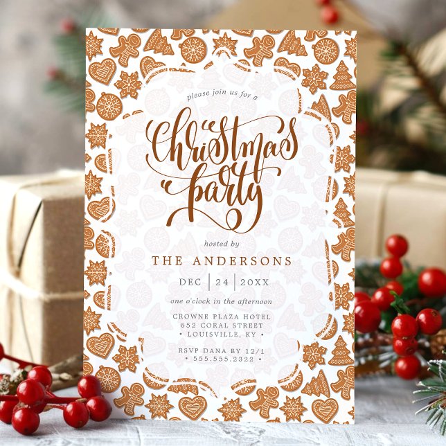 Convites Festa de Natal do Gingercake Man Cookies (Criador carregado)