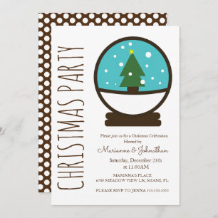 Convites Festa de Natal do Globo de Neve Moderno