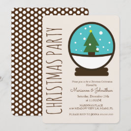 Convites Festa de Natal do Globo de Neve Moderno