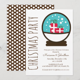 Convites Festa de Natal do Globo de Neve Moderno