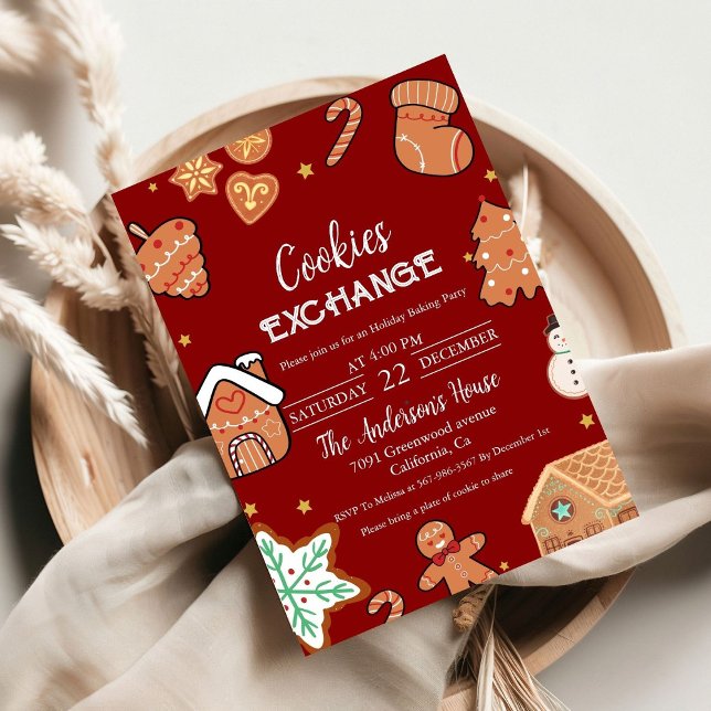 Convites Festa de Natal do Green Christmas Cookie Exchange (Criador carregado)
