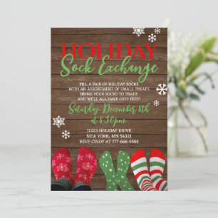 Convites Festa de Natal do Holiday Sock Exchange