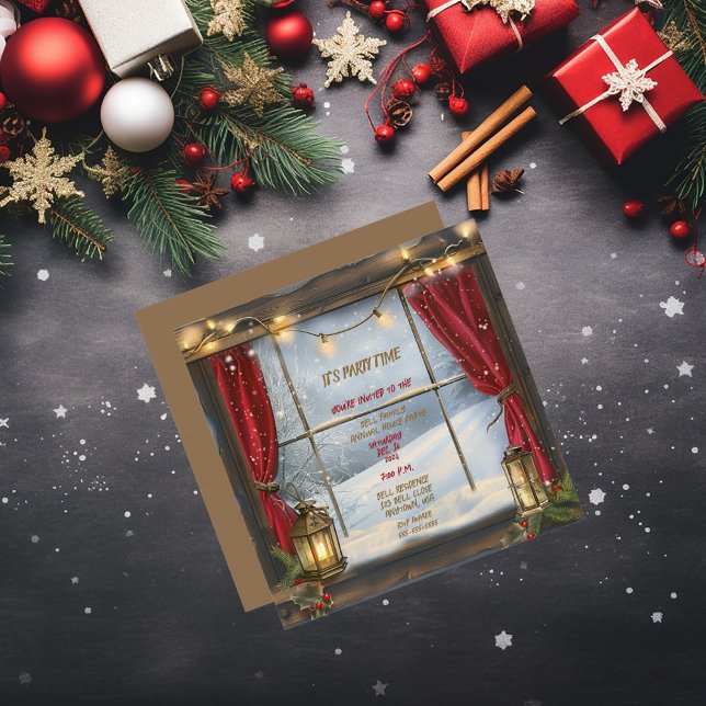 Convites Festa de Natal do Horário da Festa (Criador carregado)