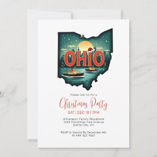 Convites Festa de Natal do Mapa do Estado de Ohio