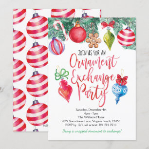 Convites Festa de Natal do Ornament Exchange