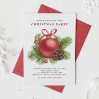 Festa de Natal do Ornamento de Bola Vermelha com A