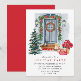 Convites Festa de Natal do País de Férias da Watercolor