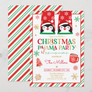Convites Festa de Natal do Pajama Feriado Vermelho Festa Pa