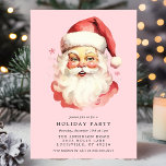 Convites Festa de Natal do Retro Santa Claus, Rosa Vintage<br><div class="desc">Convide seus convidados para uma festa festiva com este Convite de festas de Natal Pink Vintage Retro Santa Claus. Apresentando um belo e vítreo Papai noel de aquarelas, este clássico design expele encanto e sofisticação. Perfeito para uma reunião de feriados, o convite permite personalizar com os detalhes do evento, criando...</div>
